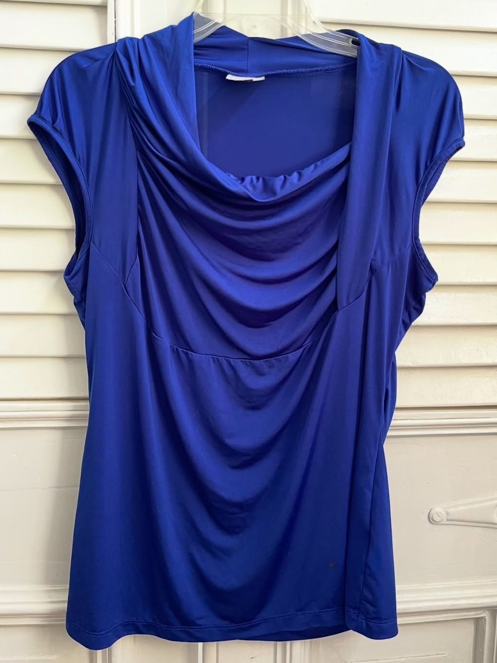 Worthington Draped Cowl Neck Women's Top - Royal Blue
